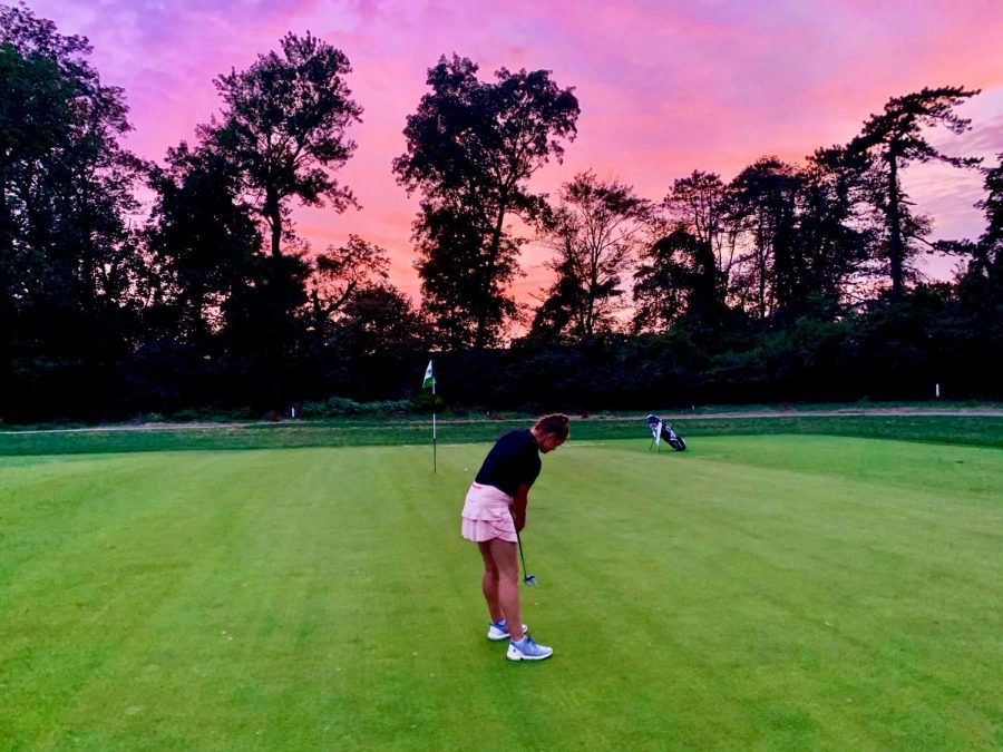 Clare+Gimpel+21+goes+out+for+a+sunset+swing+to+practice+