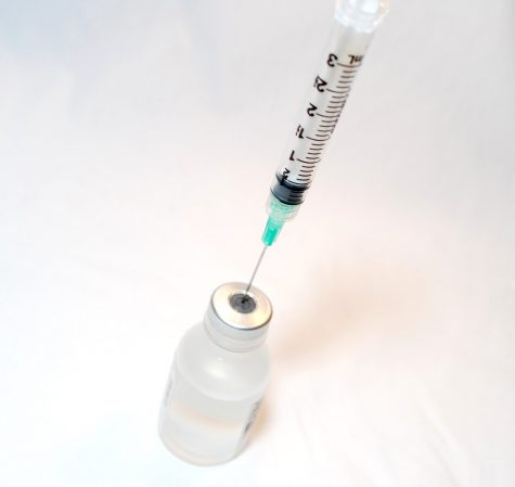 Image of a medical syringe representing the forthcoming COVID-19 vaccine.