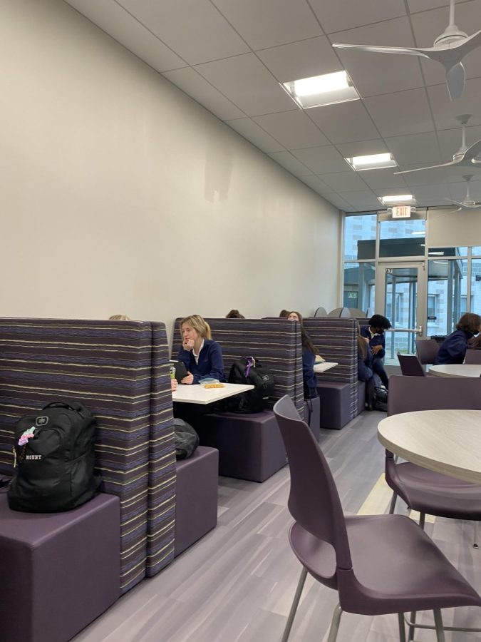 Mounties prepare for their day and have breakfast in the new seating.