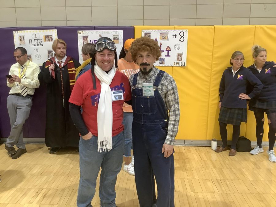 Mr. Nardini and Mr. Dominick showing off their Halloween Style. 
(Left: Pilot, Right: Cabbage Patch Kid)
 