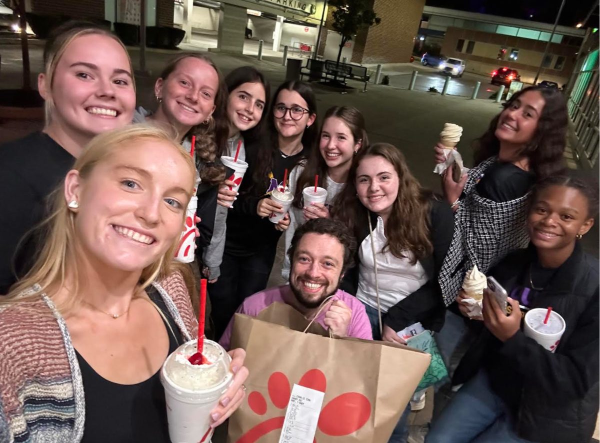 After the event, Katie Westmoreland ‘25, Natalie Peddicord ‘28, Molly D’Intino ’27, Audrey Di Siro ‘27,Fiona Corr ‘27, Maiah Acker ‘27, Mia Dezzi ‘27, Sophia Benamar ‘26, Morgan Cross ‘26, and Mr. Bates stopped at Chick-Fil-A, which they ate on the bus ride home while talking about the event. 

