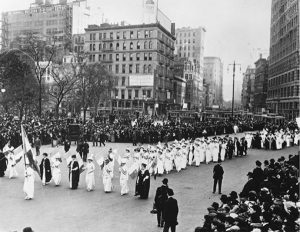 Photograph of a Suffragette Parade in New York City