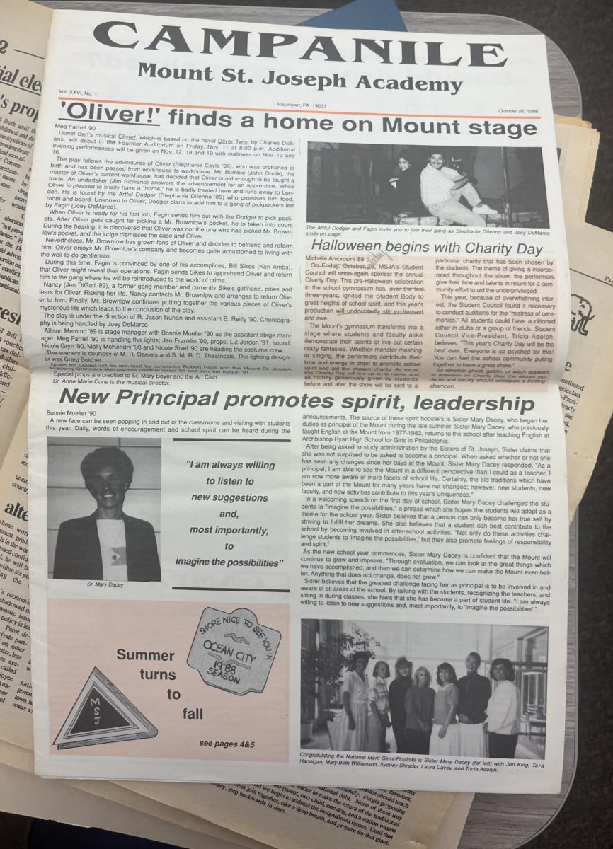 The front page of the October 1991 edition of The Campanile.