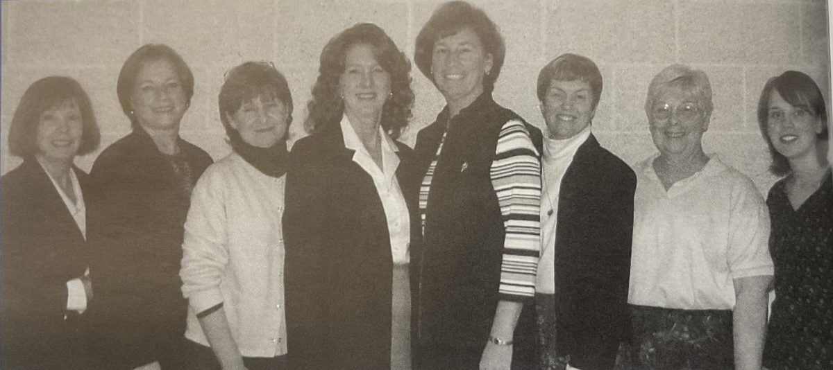 Sister Marcy Dacey and fellow English teachers in the 2004 yearbook. 



