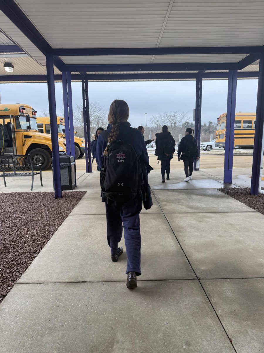 Ann Baker walks out of the Loading Dock on a cold February afternoon. 
